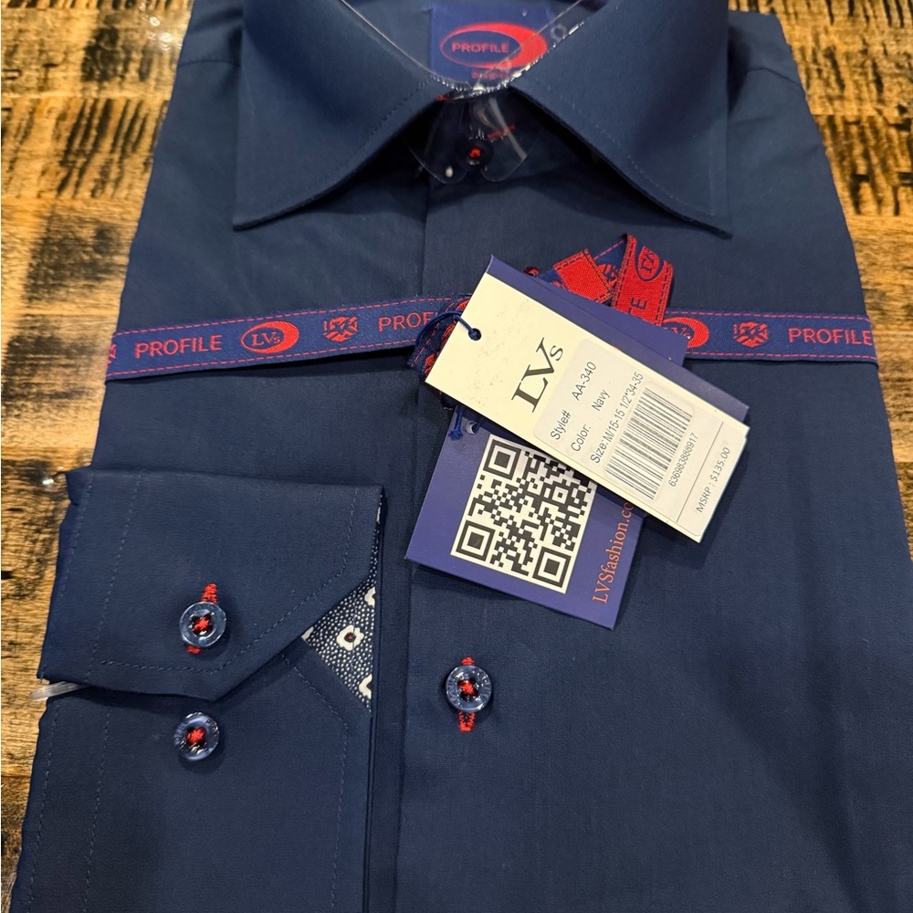 Men's Classic Navy Dress Shirt